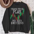 Trade Your Plan Not Your Emotions トレーディング投資家トレーダー株式証券取引所 スウェットシャツ 年配の女性への贈り物