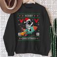 Ugly Christmas Astronaut Riding Rocket Santa Hat Tree Sweatshirt Gifts for Old Women