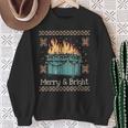 Ugly Christmas Sweater Dumpster Fire Merry And Bright Sweatshirt Gifts for Old Women