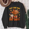 Wait Your Turn Thanksgiving Day Turkey Santa Christmas Sweatshirt Gifts for Old Women