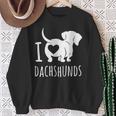 Wiener Dog ダックスフンド 犬 ペット愛好家 I Love Dachshunds スウェットシャツ 年配の女性への贈り物