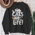 「No Cats No Life」 母の日 バレンタインデー 猫 母 スウェットシャツ 年配の女性への贈り物