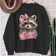 かわいいけど野生的な面白いアライグマの弓ミームかわいい動物のユーモア 長袖tシャツ スウェットシャツ 年配の女性への贈り物