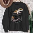 かわいいヒョウゲッコ トカゲ爬虫類 ヒョウ ヤモリのお父さん用 長袖tシャツ スウェットシャツ 年配の女性への贈り物