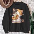 わがまま猫 ピザねこ ラーメン好き かわいい おもしろ マンガ スウェットシャツ 年配の女性への贈り物