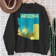 アリゾナ州の地図、モダンな抽象的なアリゾナ砂漠、サボテン スウェットシャツ 年配の女性への贈り物