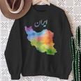 イランの地図 イランのカラフルな地図 水彩イラスト スウェットシャツ 年配の女性への贈り物