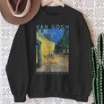 ゴッホ 面白いtシャツ アート 夜のカフェテラス 印象派 絵画 メンズ レディース 面白い 服 美術 油彩画 長袖tシャツ スウェットシャツ 年配の女性への贈り物
