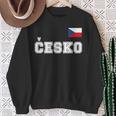 チェコ共和国 胸に Cesko 旗国旗 長袖tシャツ スウェットシャツ 年配の女性への贈り物