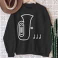チューバ 楽器 吹奏楽 オーケストラ シンプル 音楽 スウェットシャツ 年配の女性への贈り物