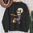 ドラミング スケルトン ドラム プレーヤー ドラマー パーカッション ドラム 長袖tシャツ スウェットシャツ 年配の女性への贈り物