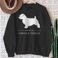 ノーフォークテリア犬の白いシルエット スウェットシャツ 年配の女性への贈り物