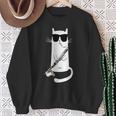 バスクラリネットを弾くサングラスをかけた面白い猫 スウェットシャツ 年配の女性への贈り物