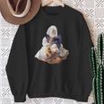 フレンチブルドッグ 犬 アイスクリームを食べる犬 面白い かわいい スウェットシャツ 年配の女性への贈り物
