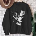 ボストンテリア ピアノ ピアニスト 犬好き スウェットシャツ 年配の女性への贈り物