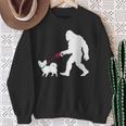 レトロ ビッグフット ウォーキング パピヨン 犬 面白い サスカッチ 長袖tシャツ スウェットシャツ 年配の女性への贈り物