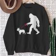 レトロ ビッグフット ウォーキング フレンチブルドッグ ファニー サスカッチ 長袖tシャツ スウェットシャツ 年配の女性への贈り物