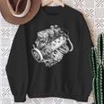 ヴィンテージカーエンジンコンポーネント 青写真 図 メンズグラフィック 長袖tシャツ スウェットシャツ 年配の女性への贈り物