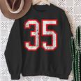 ヴィンテージナンバー 35 ホワイトレッドスポーツ代表チームナンバー 35 スウェットシャツ 年配の女性への贈り物