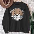 丸顔 カワウソ《コツメカワウソ》シンプル【どうぶつフレンズ】グッズ ゆるくて かわいい イラスト スウェットシャツ 年配の女性への贈り物