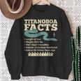 古代最強蛇ティタノボア解説 Titanoboa Facts 恐竜時代雑学 科学学習 スウェットシャツ 年配の女性への贈り物