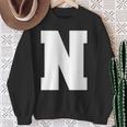 大文字nアルファベットモノグラムイニシャル スウェットシャツ 年配の女性への贈り物