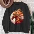 燃える 動物 馬 動物 クール 馬 火 炎 スウェットシャツ 年配の女性への贈り物
