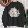 笑顔のaxolotl カワイイかわいい水中漫画 スウェットシャツ 年配の女性への贈り物