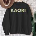 色鉛筆ネームデザインKaori 長袖tシャツ スウェットシャツ 年配の女性への贈り物
