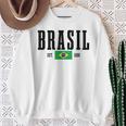 Brasil Est 1500 ブラジル ブラジリアン 国旗 プライド 長袖tシャツ スウェットシャツ 年配の女性への贈り物