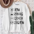 Eatleep Ride Repeat オートバイ バイク モーターサイクリスト 格言 スウェットシャツ 年配の女性への贈り物