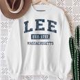 Lee Massachusetts Ma ビンテージスポーツデザイン ネイビー 長袖tシャツ スウェットシャツ 年配の女性への贈り物