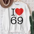I Love 69 ファニーtシャツ スウェットシャツ 年配の女性への贈り物