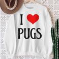 I Love Pugs I Heart Pugs Dog Lover Pet Puppy Dog Pug スウェットシャツ 年配の女性への贈り物
