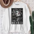Medusa Backprint 女神の蛇 ギリシャ神話 バックプリント メデューサ 長袖tシャツ スウェットシャツ 年配の女性への贈り物
