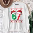 Six Seven Christmas 6 7 Ugly Christmas Sweater Tri-Blend Sweatshirt Gifts for Old Women