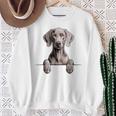 Weimaraner 面白い 覗き見ポケット 子犬 犬好き スウェットシャツ 年配の女性への贈り物