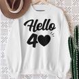 こんにちは40歳 40歳 40歳 誕生日 四十歳 母 スウェットシャツ 年配の女性への贈り物