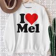 アイ・ラブ・ハート・メル・メルビン・メラニー・メリンダ・メリッサ・メロディ スウェットシャツ 年配の女性への贈り物
