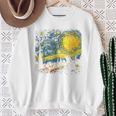 カエル 星月夜 面白い カエル ゴッホ 美的アート ミーム スウェットシャツ 年配の女性への贈り物