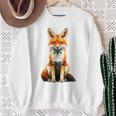 キツネ アニマル柄 グラフィック ポートレート イラスト 幾何学 キツネ スウェットシャツ 年配の女性への贈り物