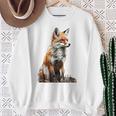 キツネ アニマル柄 モチーフ 抽象 イラスト 描画 狐 スウェットシャツ 年配の女性への贈り物