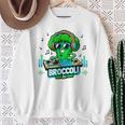 クールなブロッコリーdjミュージックパーティーバイブ面白いデザイン。 スウェットシャツ 年配の女性への贈り物
