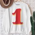 タイポグラフィ 第1番 数字 1 スウェットシャツ 年配の女性への贈り物