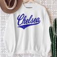 チェルシー ロンドン イングランド バーシティ スクリプト クラシック スポーツ ジャージ スウェットシャツ 年配の女性への贈り物