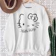 ハローキティ Usデザイン ウインク 長袖tシャツ スウェットシャツ 年配の女性への贈り物