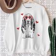 バセットハウンド ハートグラス バレンタインデー 犬 ママ スウェットシャツ 年配の女性への贈り物