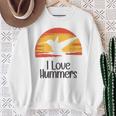 レトロ ヴィンテージ サンセット 2024 I Love Hummers コリブリ ハチドリ スウェットシャツ 年配の女性への贈り物