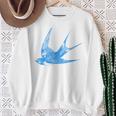古びたツバメの青い鳥 シルエット 鳥 鳥 イラスト スウェットシャツ 年配の女性への贈り物