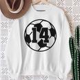 数字 14 Fourn サッカーボール Futbol スウェットシャツ 年配の女性への贈り物